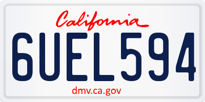CA license plate 6UEL594