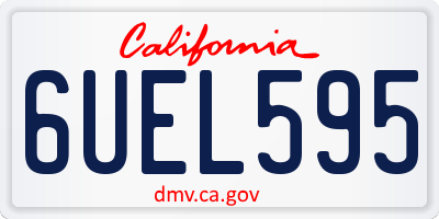 CA license plate 6UEL595