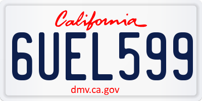CA license plate 6UEL599