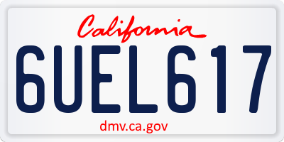 CA license plate 6UEL617