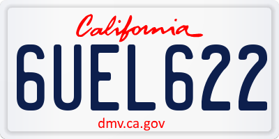 CA license plate 6UEL622