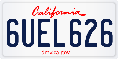 CA license plate 6UEL626