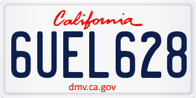 CA license plate 6UEL628