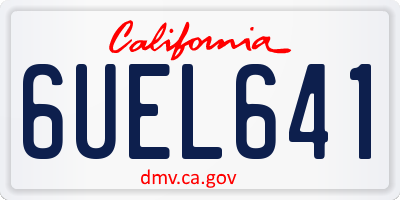 CA license plate 6UEL641