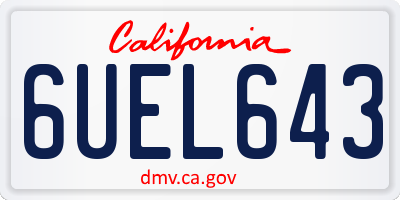 CA license plate 6UEL643