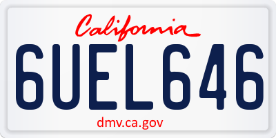 CA license plate 6UEL646