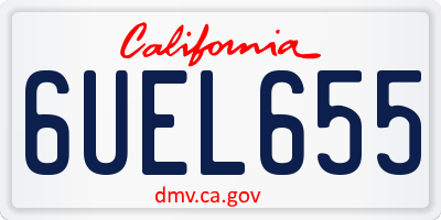 CA license plate 6UEL655