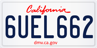 CA license plate 6UEL662