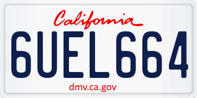 CA license plate 6UEL664