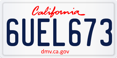 CA license plate 6UEL673