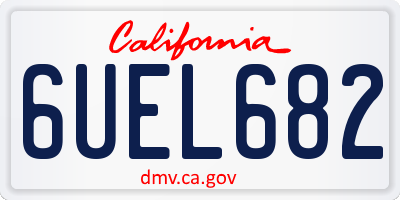 CA license plate 6UEL682
