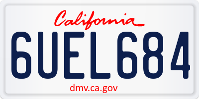 CA license plate 6UEL684