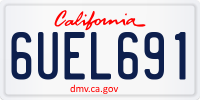 CA license plate 6UEL691