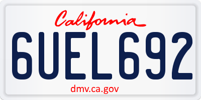 CA license plate 6UEL692