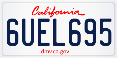 CA license plate 6UEL695