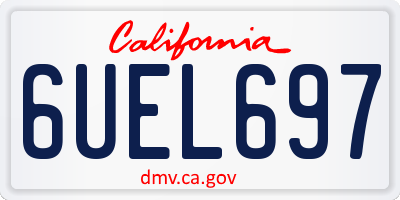 CA license plate 6UEL697