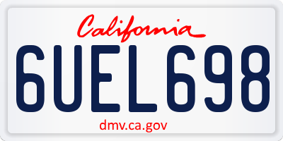 CA license plate 6UEL698