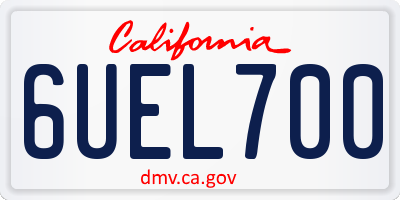 CA license plate 6UEL700