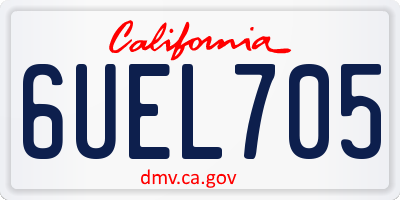 CA license plate 6UEL705