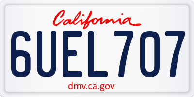 CA license plate 6UEL707