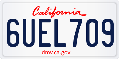 CA license plate 6UEL709