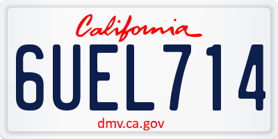 CA license plate 6UEL714
