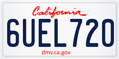 CA license plate 6UEL720