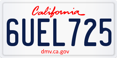 CA license plate 6UEL725