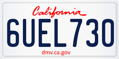 CA license plate 6UEL730