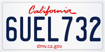CA license plate 6UEL732