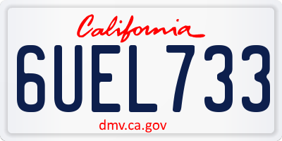 CA license plate 6UEL733