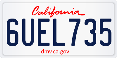 CA license plate 6UEL735