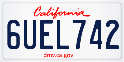 CA license plate 6UEL742