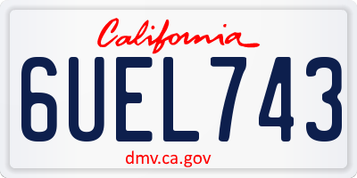 CA license plate 6UEL743