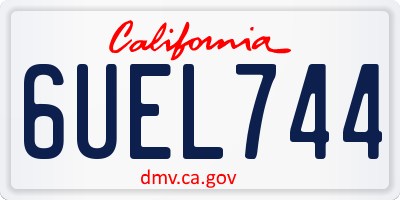 CA license plate 6UEL744