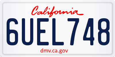 CA license plate 6UEL748