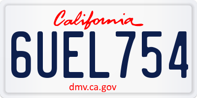 CA license plate 6UEL754