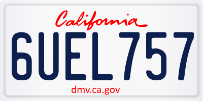 CA license plate 6UEL757