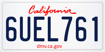 CA license plate 6UEL761