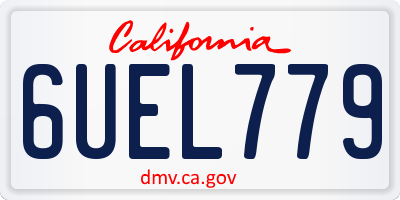 CA license plate 6UEL779