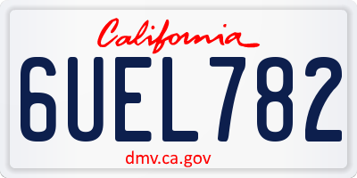 CA license plate 6UEL782