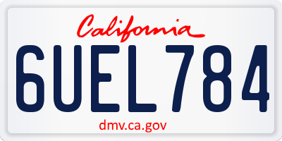 CA license plate 6UEL784