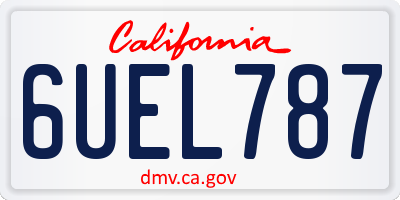 CA license plate 6UEL787