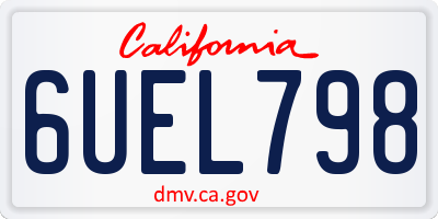 CA license plate 6UEL798