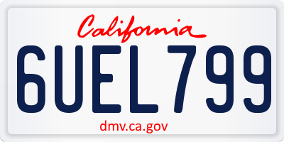 CA license plate 6UEL799