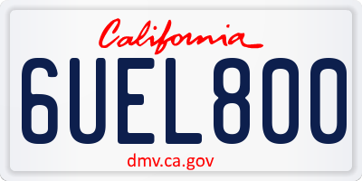 CA license plate 6UEL800