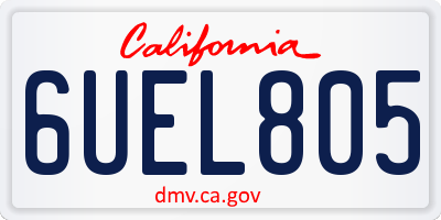 CA license plate 6UEL805