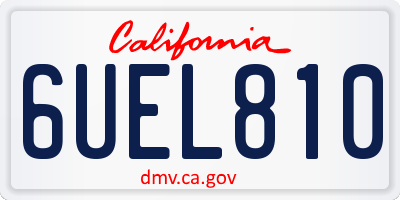 CA license plate 6UEL810
