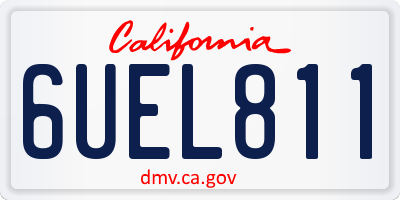CA license plate 6UEL811