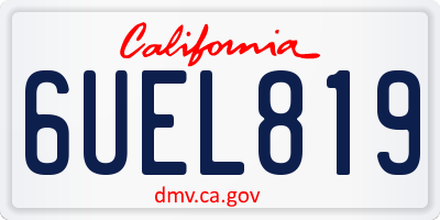 CA license plate 6UEL819